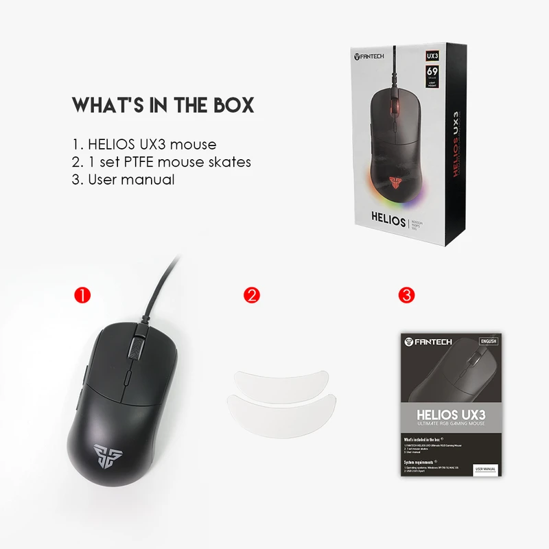 ماوس مخصوص بازی فنتک مدل UX3 HELIOS